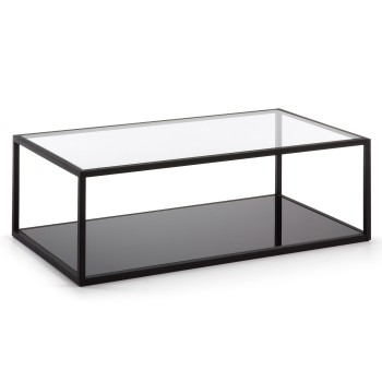 Blackhill rectangular coffee table 110 x 60 cm, black transparent glass