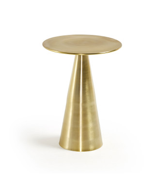 Rhet coffee table in gold-finish metal, Ø 39 cm