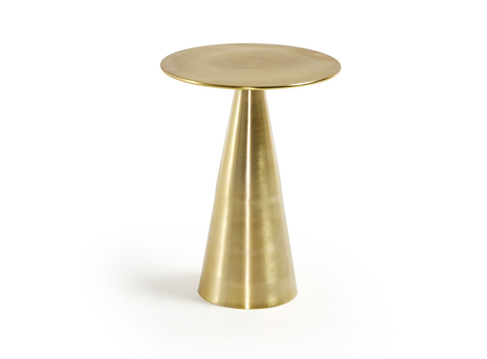 Rhet coffee table in gold-finish metal, Ø 39 cm
