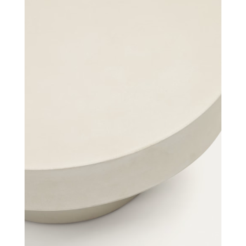 Aiguablava round coffee table in white concrete, Ø 66 cm
