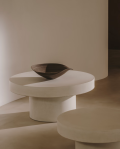 Aiguablava round coffee table in white concrete, Ø 66 cm