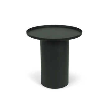 Fleksa round coffee table in dark green metal Ø 45 cm