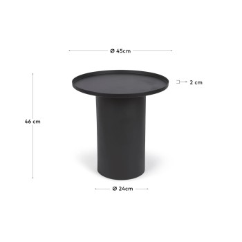 Fleska round coffee table in black metal Ø 45 cm