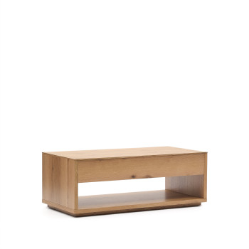 Alguema coffee table with oak veneer and natural finish 120 x 60 cm