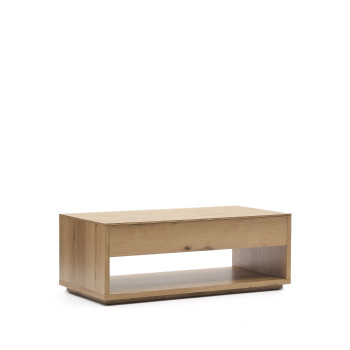 Alguema coffee table with oak veneer and natural finish 120 x 60 cm