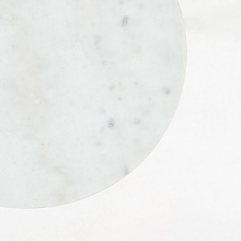 Sheffield coffee table in white marble and gold-finish steel legs, Ø 43 cm