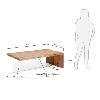 Tulsi coffee table 120 x 70 cm, natural oak