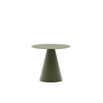 Wilshire coffee table in tempered glass and metal with black painted finish, Ø 50 cm