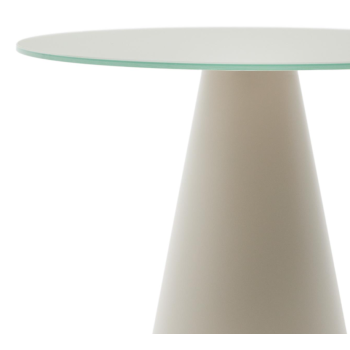 Wilshire coffee table in tempered glass and metal with black painted finish, Ø 50 cm