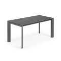 Axis extendable table in Roca Vulcano porcelain with dark grey legs 160 (220) cm