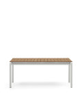 Canyelles extendable outdoor table in composite wood and light grey aluminium 180 (240) x 100 cm