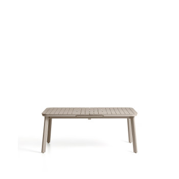 Izola extendable outdoor table in aluminium with taupe finish 185 (235) x 100 cm