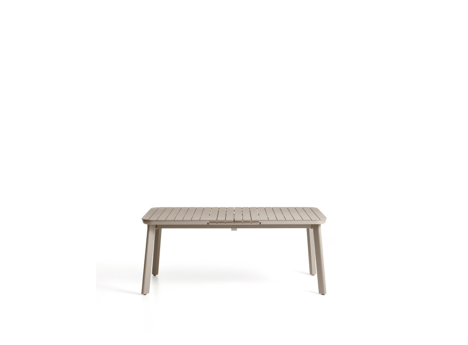 Izola extendable outdoor table in aluminium with taupe finish 185 (235) x 100 cm