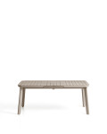 Izola extendable outdoor table in aluminium with taupe finish 185 (235) x 100 cm