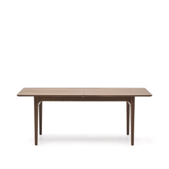 Elan extendable table in walnut veneer and solid wood, 200(260)x100cm, FSC Mix Credit