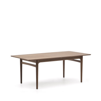 Elan extendable table in walnut veneer and solid wood, 200(260)x100cm, FSC Mix Credit