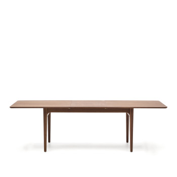 Elan extendable table in walnut veneer and solid wood, 200(260)x100cm, FSC Mix Credit