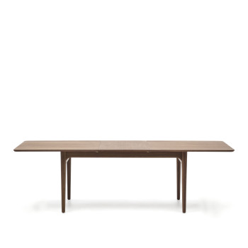Elan extendable table in walnut veneer and solid wood, 200(260)x100cm, FSC Mix Credit