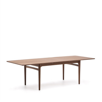 Elan extendable table in walnut veneer and solid wood, 200(260)x100cm, FSC Mix Credit