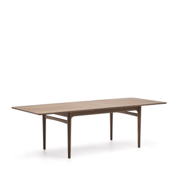 Elan extendable table in walnut veneer and solid wood, 200(260)x100cm, FSC Mix Credit