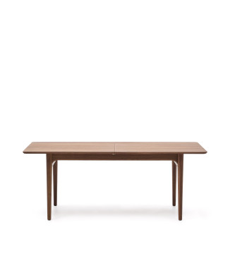 Elan extendable table in walnut veneer and solid wood, 200(260)x100cm, FSC Mix Credit