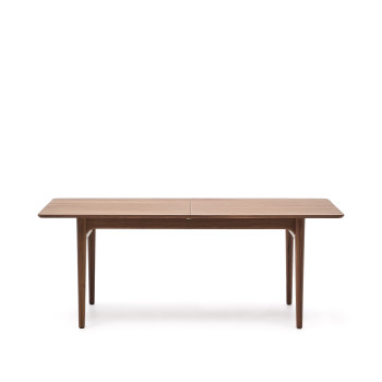 Elan extendable table in walnut veneer and solid wood, 200(260)x100cm, FSC Mix Credit