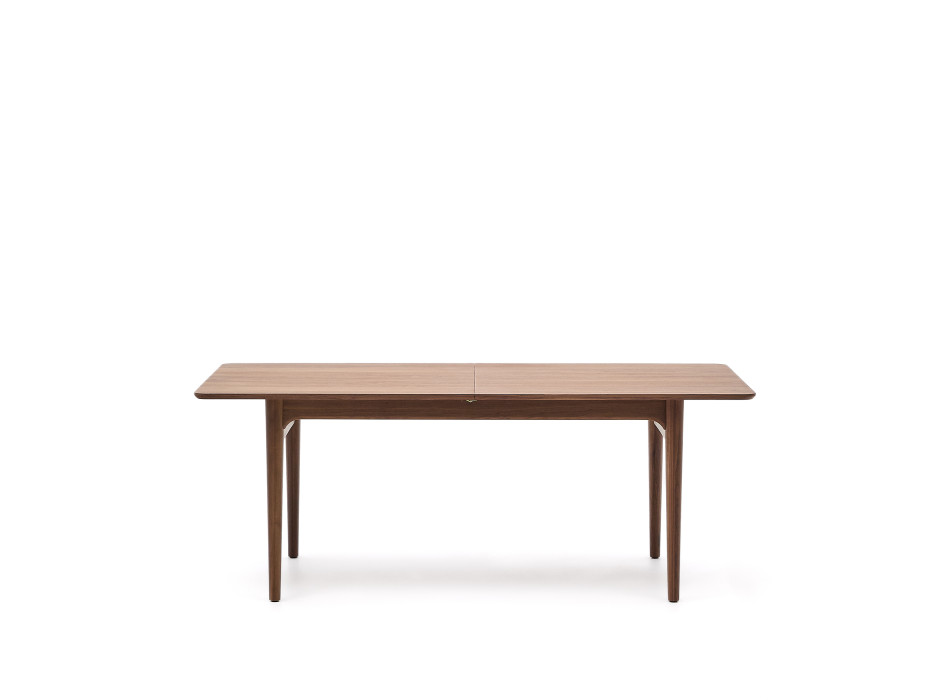 Elan extendable table in walnut veneer and solid wood, 200(260)x100cm, FSC Mix Credit