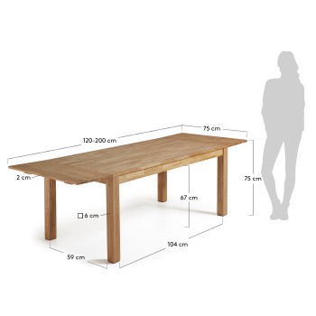 Isbel extendable table 120 (200) x 75 cm natural