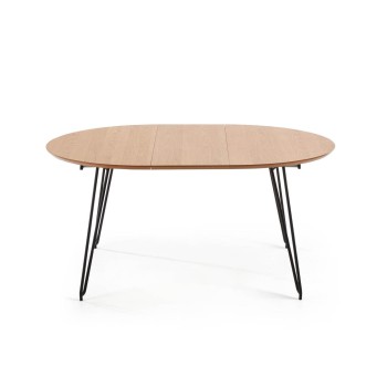 Novac extendable table Ø 120 (200) cmo, natural oak veneer