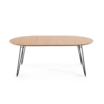 Novac extendable table Ø 120 (200) cmo, natural oak veneer