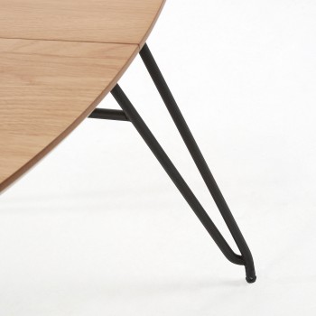 Novac extendable table Ø 120 (200) cmo, natural oak veneer