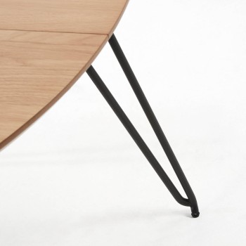 Novac extendable table Ø 120 (200) cmo, natural oak veneer
