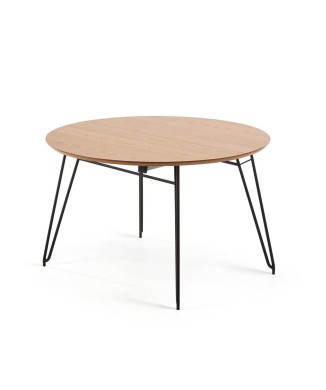 Novac extendable table Ø 120 (200) cmo, natural oak veneer