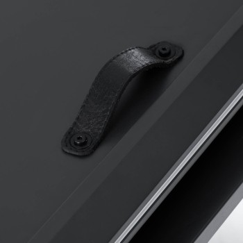 Theone extendable table in white porcelain with black finish steel legs, 160 (210) x 90 cm