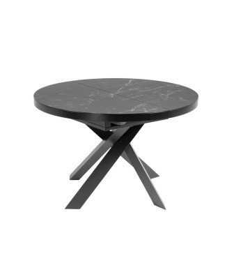 Extendable table Vashti Ø 120 (160) cm porcelain
