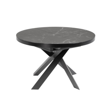 Extendable table Vashti Ø 120 (160) cm porcelain