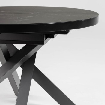 Extendable table Vashti Ø 120 (160) cm porcelain