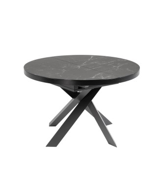 Extendable table Vashti Ø 120 (160) cm porcelain