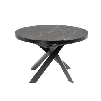 Extendable table Vashti Ø 120 (160) cm porcelain