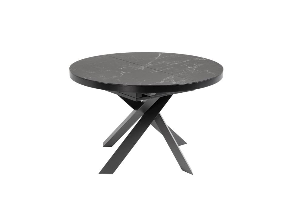 Extendable table Vashti Ø 120 (160) cm porcelain