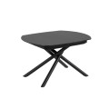Yodalia extendable table in glass and steel legs with black finish 130 (190) x 100 cm