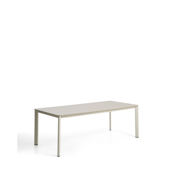 Anafi table in sintered stone and ecru aluminum, 220 x 100 cm