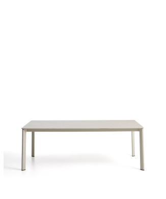 Anafi table in sintered stone and ecru aluminum, 220 x 100 cm