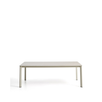 Anafi table in sintered stone and ecru aluminum, 220 x 100 cm