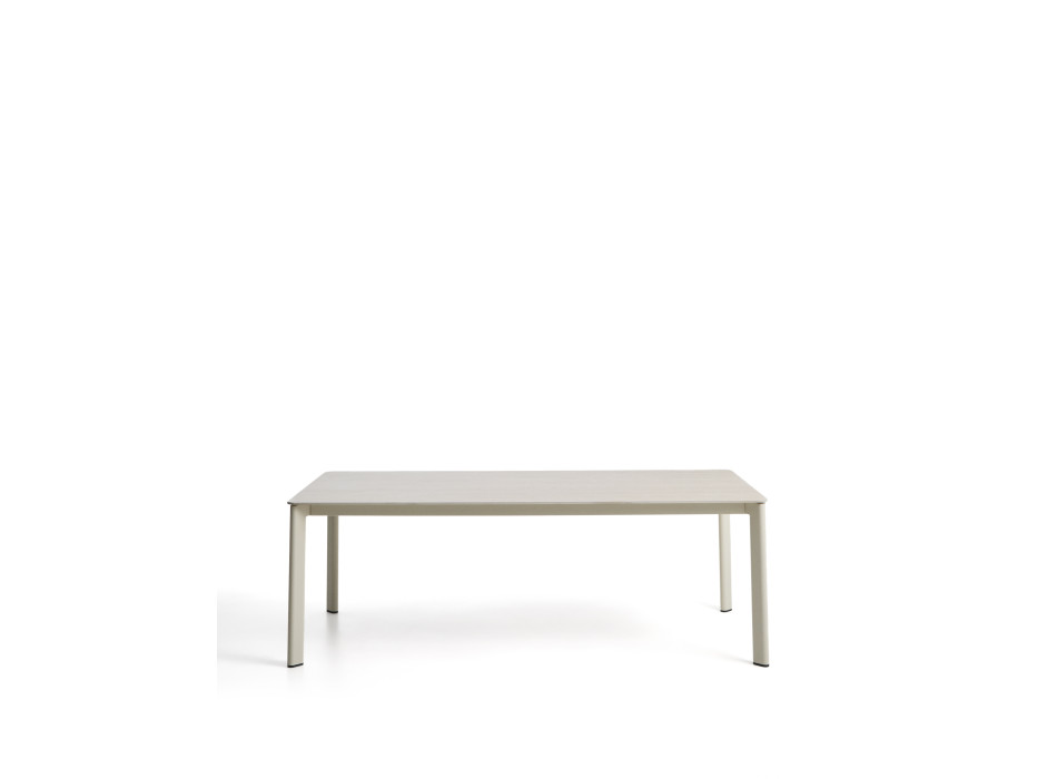 Anafi table in sintered stone and ecru aluminum, 220 x 100 cm