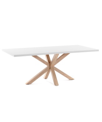 Argo table 160 cm white melamine with white effect legs