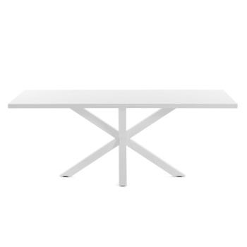 Argo table 200 cm white melamine with white legs