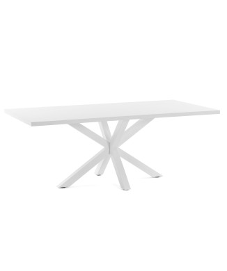 Argo table 200 cm white melamine with white legs