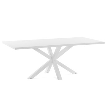 Argo table 200 cm white melamine with white legs