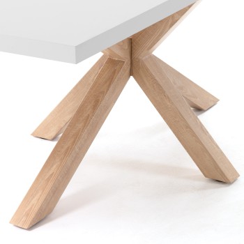 Argo table 200 cm white melamine with white effect legs